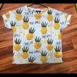 Women’s Box Crop Pineapple Top